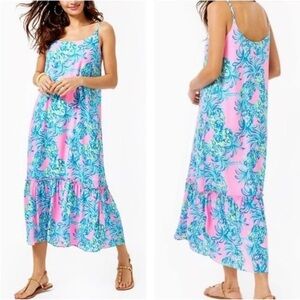 Lilly Pulitzer Winni Midi Dress in Pelican Pink Beat the Heat Size